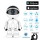 Robot avec camera de surveillance wifi à tête rotative sans fil 1080P