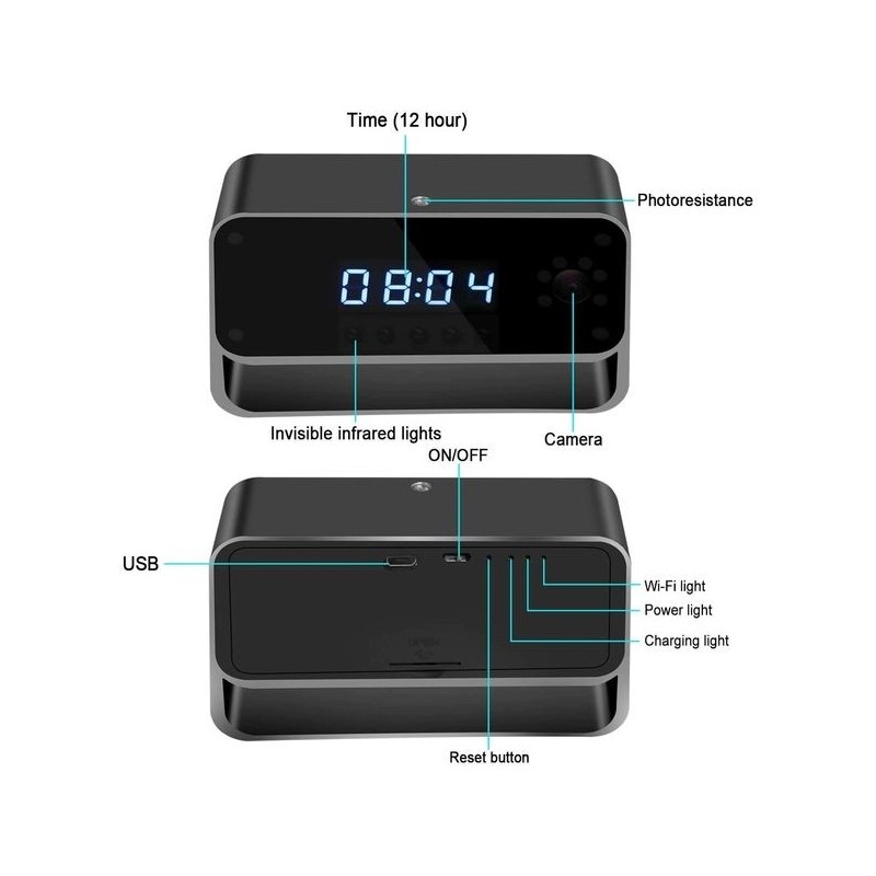 Mini caméra espion USB WIFI IP 1080P à vision nocturne