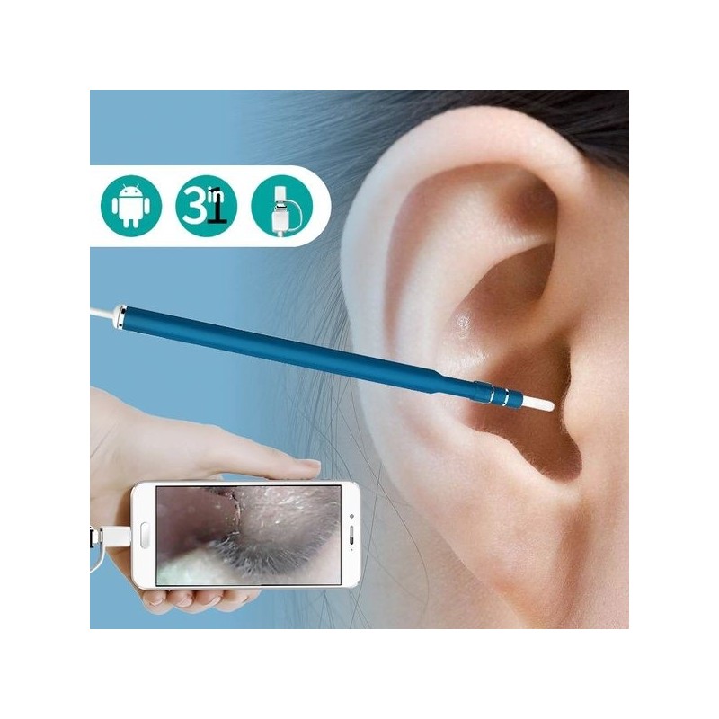 Outil de nettoyage des oreilles avec caméra endoscopique - Camera Espionnage